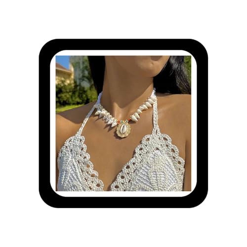 Wendalern Boho Muschel Choker Halskette Gold Samen Perlen Muschel Surfer Halskette Sommer Strand Muschel Clavicle Halskette Handgefertigt Puka Muschel Kragen Halskette Ozean Schmuck Für Frauen von Wendalern