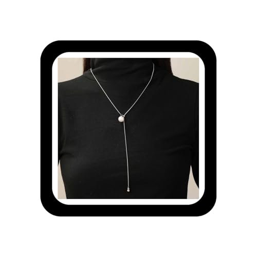 Wendalern Boho Perle Tropfen Lariat Y Halskette Faux Perlen Anhänger Halskette Einstellbar Runde Schlange Kette Schiebehalskette Perle Pullover Kette Halskette Hochzeit Brautschmuck Für Frauen von Wendalern