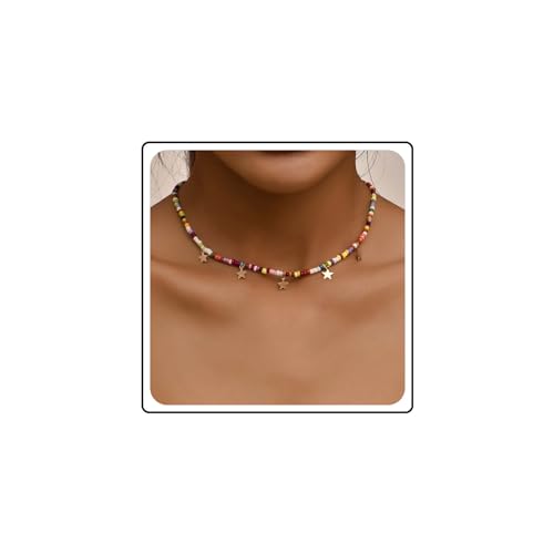 Wendalern Boho Perlen Choker Halskette Bunte Samen Perlen Halskette Gold Star Charms Halskette Multicolor Perlen Kette Halskette Handgemachte Perlen Halskette Aussage Schmuck Für Frauen Mädchen Wendalern Boho Perlen Choker Halskette Bunte Samen Perlen Halskette Gold Star Charms Halskette Multicolor Perlen Kette Halskette Handgemachte Perlen Halskette Aussage Schmuck Für Frauen Mädchen von Wendalern