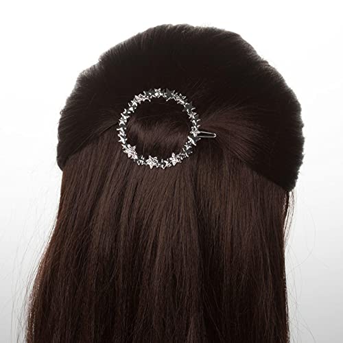 Wendalern Boho Stern Haarspange Haarspange Vintage Kreis Haarnadeln Silber Kreis Stern Haarspangen Clips Rund Meatal Haarhalter Clips Dekorativer Haarschmuck für Frauen und Mädchen von Wendalern