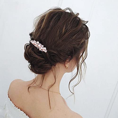 Wendalern Braut Haarspange Spange Perle Strass Haarspange Clip Glänzend Kristall Haarspange Kopfbedeckung Gold Strass Haarspange Kopfbedeckung Hochzeit Haarschmuck Für Frauen Und Mädchen von Wendalern