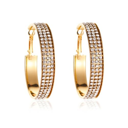 Wendalern Diamant-Reifen-Ohrringe Voll Strass Gradient Reif-Ohrringe Edelstahl Chunky Reif-Ohrringe Große Breite Reif Huggie Ohrringe Schmuck Für Frauen Wendalern Diamant-Reifen-Ohrringe Voll Strass Gradient Reif-Ohrringe Edelstahl Chunky Reif-Ohrringe Große Breite Reif Huggie Ohrringe Schmuck Für Frauen von Wendalern
