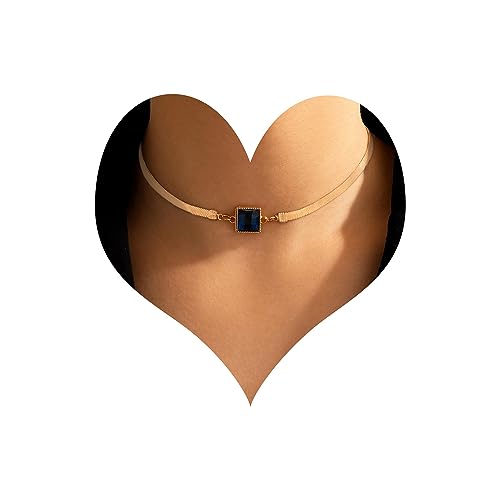 Wendalern Edelstein Fischgräten Choker Halskette Für Frauen Simuliert Saphir Geburtsstein Halskette Gold Flach Schlange Kette Choker Zierlich Solitär Schlüsselbein Halskette Schmuck Für Mädchen Wendalern Edelstein Fischgräten Choker Halskette Für Frauen Simuliert Saphir Geburtsstein Halskette Gold Flach Schlange Kette Choker Zierlich Solitär Schlüsselbein Halskette Schmuck Für Mädchen von Wendalern