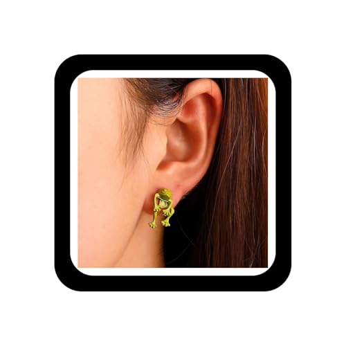 Wendalern Frosch Ohr Jacke Ohrringe Niedlichen Frosch Vorne Zurück Ohrringe Lustig Frösche Geformt Ohrstecker Vintage Cartoon Frosch Tier Ohrringe Schmuck Für Frauen von Wendalern
