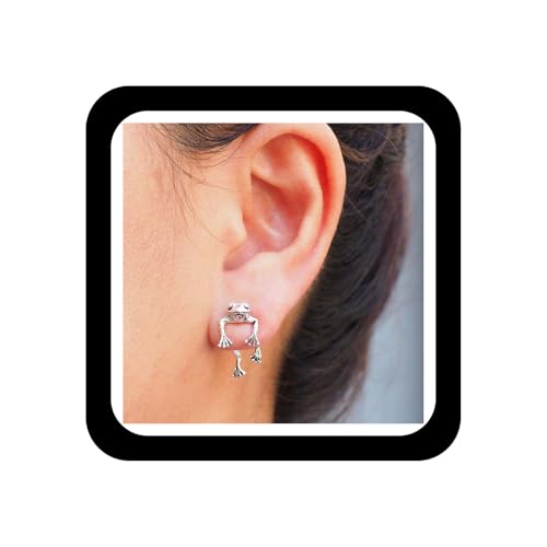 Wendalern Frosch Ohr Jacke Ohrringe Niedlichen Frosch Vorne Zurück Ohrringe Lustig Frösche Geformt Ohrstecker Vintage Cartoon Frosch Tier Ohrringe Schmuck Für Frauen von Wendalern