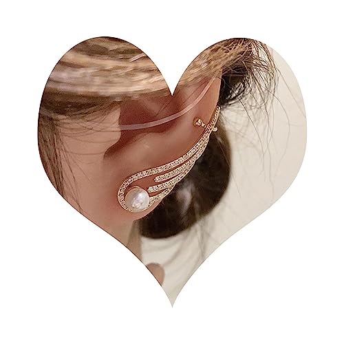 Wendalern Gold Engelsflügel Ohrstecker Ohrringe Vintage Kubischer Zirkonia Perlen Ohrstecker Cz Diamant Ohrstecker Ohrringe Gepflastert Strass Ohrringe Krabbler Ohrringe Schmuck Für Frauen Und Mädchen von Wendalern