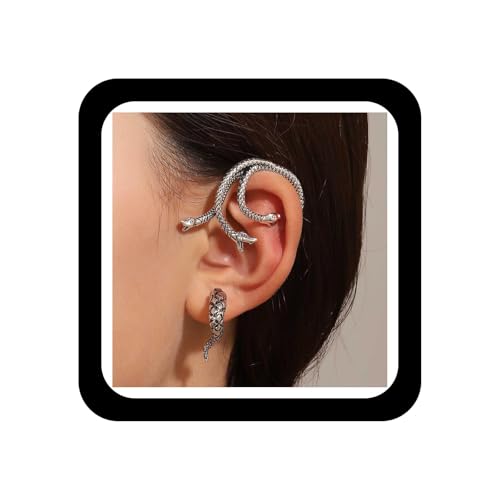 Wendalern Gothic Silber Schlange Ohrringe Für Frauen Lange Schlange Ohrmanschette Ohrringe Reptil Schlange Vorne Hinten Ohrringe Mehrköpfige Schlange Edgy Ohrringe Halloween Kostüm Zubehör Schmuck Wendalern Gothic Silber Schlange Ohrringe Für Frauen Lange Schlange Ohrmanschette Ohrringe Reptil Schlange Vorne Hinten Ohrringe Mehrköpfige Schlange Edgy Ohrringe Halloween Kostüm Zubehör Schmuck von Wendalern