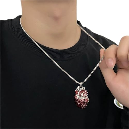 Wendalern Herz Medaillon Halskette Rot Herz Geformt Anhänger Halskette Persönlichkeit Magnetische Liebe Herz Halskette Silber Lange Box Kette Halskette Y2k Schmuck Für Frauen Mädchen von Wendalern