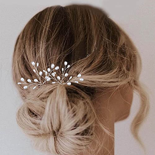 Wendalern Hochzeit Haarspange Barrette Braut Perle Haarspange Zuchtperle Haarspange Silber Perle Haarnadel Haarteil Dekorative Haarschmuck Für Frauen Und Mädchen von Wendalern