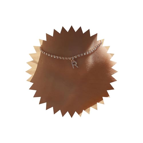 Wendalern Initiale Fußkettchen Gold Kristall Kette Tennis Fußkettchen Cz Buchstabe R Fußkettchen Hip Hop Diamant R Alphabet Fußkettchen Strand Hochzeit Fußschmuck Für Frauen Mädchen von Wendalern