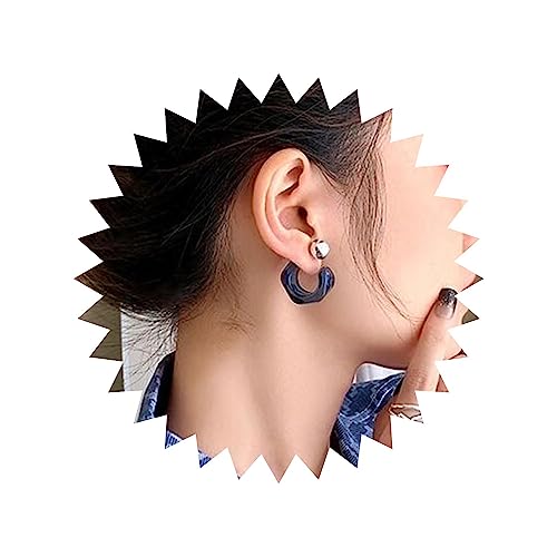 Wendalern Klobige Harz Reifen Ohrringe Klar Acryl C-Form Ohrstecker Ohrringe Doppelseitige Front Zurück Ohrringe Acryl Harz Geometrische Ohrringe Aussage Reifen Ohrringe Schmuck Für Frauen Mädchen von Wendalern