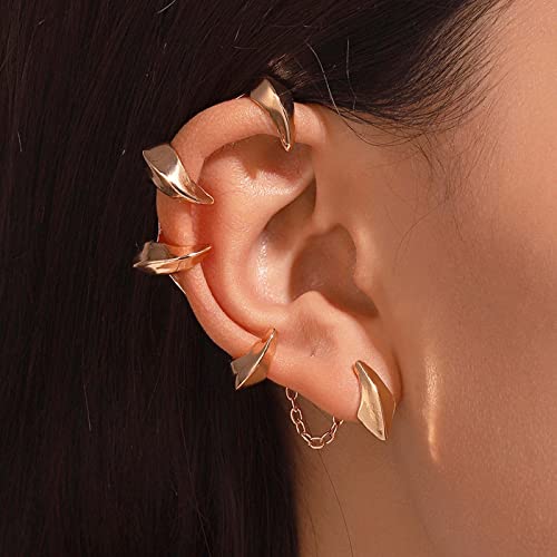 Wendalern Krallenohrring Gold Drachenkralle Ohrclip Ohrring Punk Ohrstecker Ohrring Persönlichkeit Ohrring Manschette Hängeohrring Wickelohrring Schmuck Für Frauen Und Männer von Wendalern