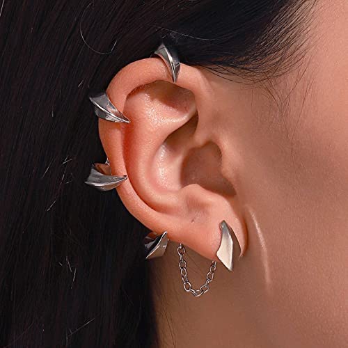 Wendalern Krallenohrring Silber Drachenkralle Ohrclip Ohrring Punk Ohrstecker Ohrring Persönlichkeit Ohrring Manschette Hängeohrring Wickelohrring Schmuck Für Frauen Und Männer von Wendalern