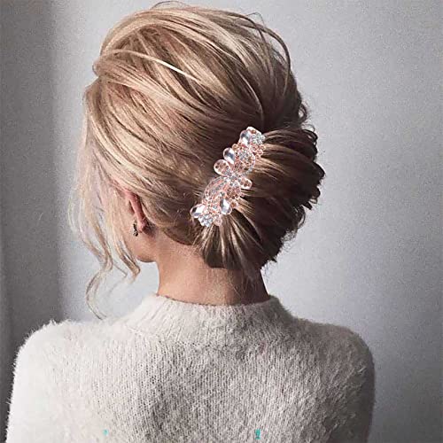 Wendalern Kristall Hochzeit Haarspangen Gold Schmetterling Haarspangen Haarspangen Vintage Strass Haarspangen Kopfbedeckung Kristall Cz Haarteil Dekorativer Haarschmuck für Frauen und Mädchen von Wendalern