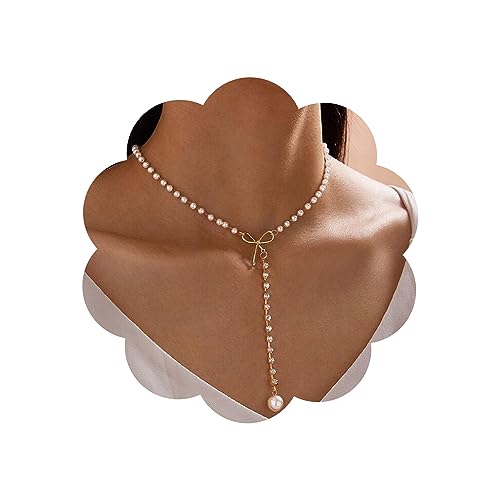 Wendalern Kristall Perlen Anhänger Halskette Gold Y Lariat Halsketten Bogen Perle Choker Halskette Strass Perlenkette Halskette Schmuck Für Frauen Und Mädchen Wendalern Kristall Perlen Anhänger Halskette Gold Y Lariat Halsketten Bogen Perle Choker Halskette Strass Perlenkette Halskette Schmuck Für Frauen Und Mädchen von Wendalern