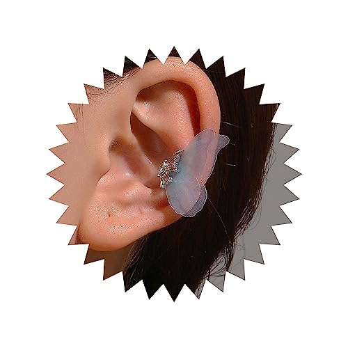 Wendalern Kristall Schmetterling Manschettenohrringe Tüll Schmetterling Flügel Ohrringe Non-piercing Helix Knorpel Ohrclips Zirkonia Schmetterling Ohr Wrap Manschette Ohrringe Schmuck Für Frauen von Wendalern