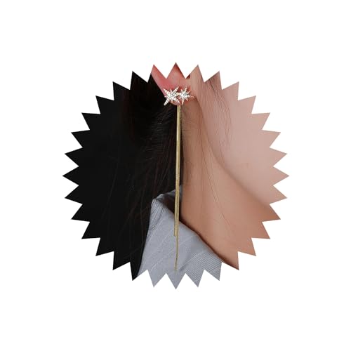 Wendalern Lange Draht Ohrringe Gold Quaste Kette Einfädler Ohrringe Cz Stern Ohrclimber Ohrringe Lange Quaste Lineare Ohrringe Böhmischen Kristall Strass Stern Ohrstecker Schmuck Für Frauen Mädchen von Wendalern