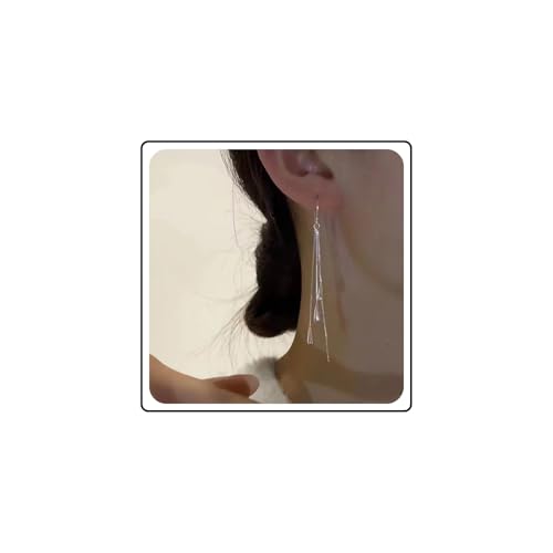 Wendalern Lange Kette Quaste Einfädler Ohrringe Teardrop Bar Baumeln Ohrringe Fransen Tropfen Kronleuchter Ohrringe Kleine Wassertropfen Lineare Einfädler Ohrringe Hochzeit Prom Schmuck Für Frauen von Wendalern