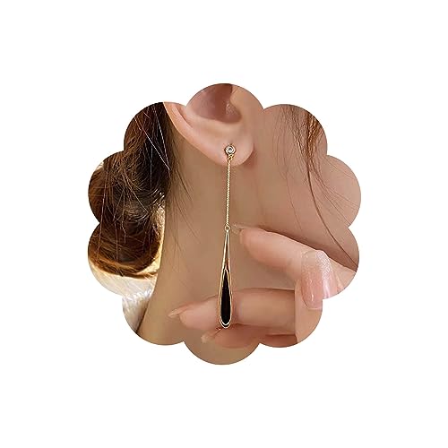 Wendalern Lange Tropfen Ohrringe Gold Schwarz Wassertropfen Ohrringe Cz Diamant Ohrring Ohrstecker Elegant Lange Quaste Tropfen Ohrschmuck Angabe Ohrstecker Bräutlich Schmuck Für Frauen Mädchen von Wendalern