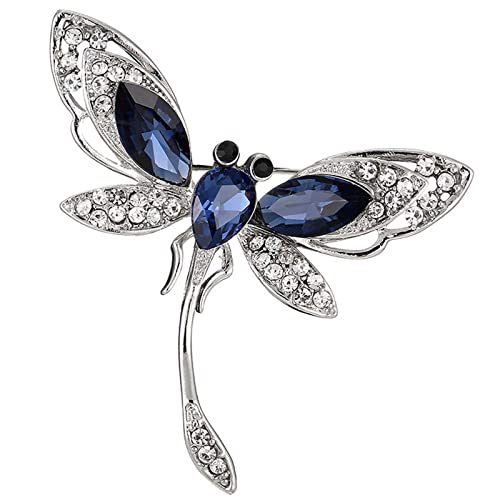 Wendalern Libelle Brosche Pin Blau Kristall Insekt Libelle Pin Elegante Hochzeit Braut Korsage Brosche Funkelnden Strass Kristall Revers Pin Kleidung Zubehör Schmuck Für Frauen Mädchen von Wendalern