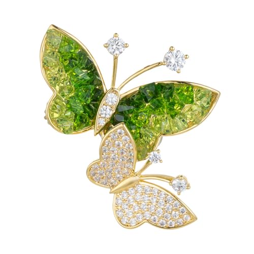 Wendalern Niedlich Strass Schmetterling Brosche Pin Doppelkristall Schmetterlinge Brosche Diamant Cz Schmetterlinge Insekt Revers Pin Schal Schal Bouquet Korsage Kleidung Zubehör Für Frauen von Wendalern