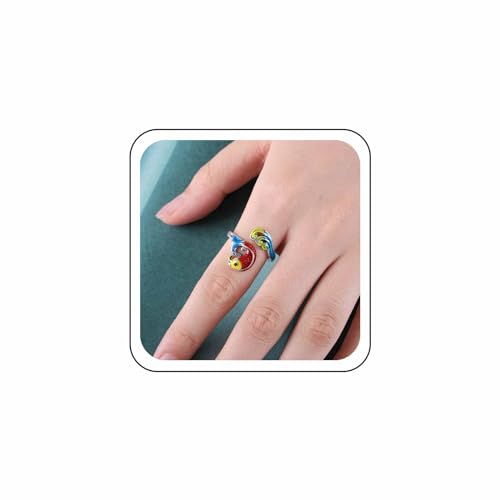 Wendalern Niedlicher Fischring Kleiner Koi-Glücksring Einstellbarer Offener Koi-Fischring Schöner Fisch-Zeigefingerring Chinesischer Brokat-Fisch Statement-Ring Meeresschmuck Für Frauen Und Mädchen von Wendalern