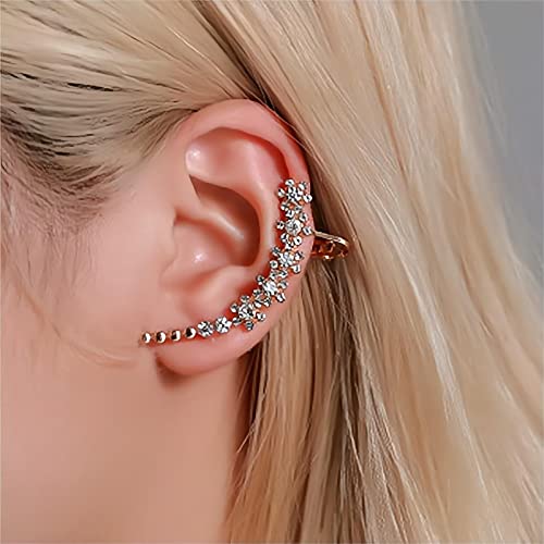 Wendalern Ohrclip Ohrring Kubischer Zirkonia Strass Blume Sechseck Ohrstecker Krabbler Ohrring Funkelnd Cz Cluster Ohrmanschette Wickeln Ohrringe Ohrstecker Ohrstecker Schmuck Für Damen Mädchen von Wendalern