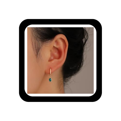 Wendalern Ovale Türkis Ohrringe Grüne ovale Ohrringe Huggie Creolen Vintage kleine Edelstein Ohrschmuck Schmuck für Frauen und Mädchen Wendalern Ovale Türkis Ohrringe Grüne ovale Ohrringe Huggie Creolen Vintage kleine Edelstein Ohrschmuck Schmuck für Frauen und Mädchen von Wendalern