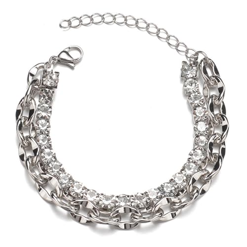 Wendalern Punk Chunk Cuban Chain Tennis Bracelet Layered Cuban Link Bracelet Funkelnde Strasskette Miami Armband Hip Hop Schmuck Für Frauen Und Männer Wendalern Punk Chunk Cuban Chain Tennis Bracelet Layered Cuban Link Bracelet Funkelnde Strasskette Miami Armband Hip Hop Schmuck Für Frauen Und Männer von Wendalern
