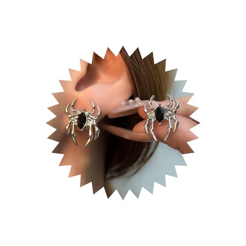 Wendalern Punk Onyx Spinne Ohrstecker Schwarz Kristall Spinne Ohrringe Minimalistisch Insekt Spinne Statement Ohrstecker Winzige Spinne Halloween Ohrringe Kostüm Cosplay Schmuck Für Frauen von Wendalern