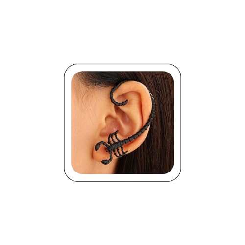 Wendalern Punk Skorpion Ohrstecker Schwarz Skorpion Tier Ohrclip Ohrringe 3d Skorpion Wrap Ohrringe No Piercing Ohrclimber Ohrringe Halloween Schmuck Für Frauen Und Mädchen von Wendalern