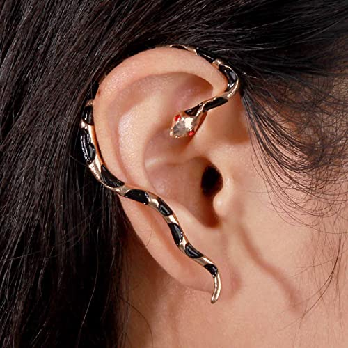Wendalern Schlange Ohrmanschette Schlange Wrap Ohrclip Ohrring Kristall Schlange Kletterer Crawler Ohrringe Punk Rechts Ohrmanschette Non-piercing Serpent Wrap Ohrringe Schmuck Für Frauen Mädchen von Wendalern