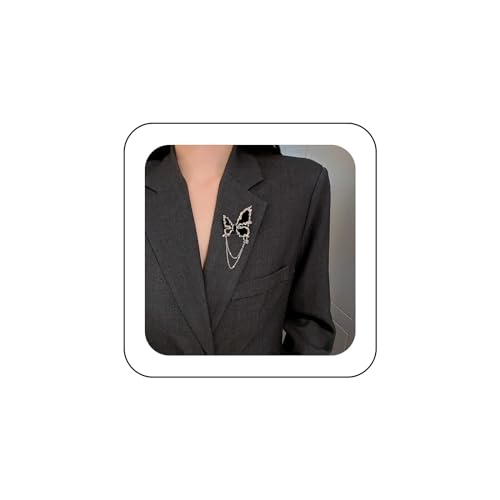 Wendalern Schwarzer Kristall Schmetterling Brosche Silber Quaste Schmetterling Anstecknadel geschichtet hängende Kette Schmetterling Kragen sicher Pin Blumenstrauß Corsage Brosche Schmuck für Frauen Wendalern Schwarzer Kristall Schmetterling Brosche Silber Quaste Schmetterling Anstecknadel geschichtet hängende Kette Schmetterling Kragen sicher Pin Blumenstrauß Corsage Brosche Schmuck für Frauen von Wendalern