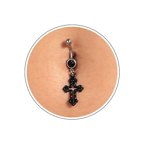 Wendalern Silber Bauchnabel Ring Kreuz Baumeln Bauch Ring Funkelnde Cz Kristall Nabel Ring Chirurgenstahl Bauchnabel Piercing Schmuck Für Frauen Mädchen von Wendalern