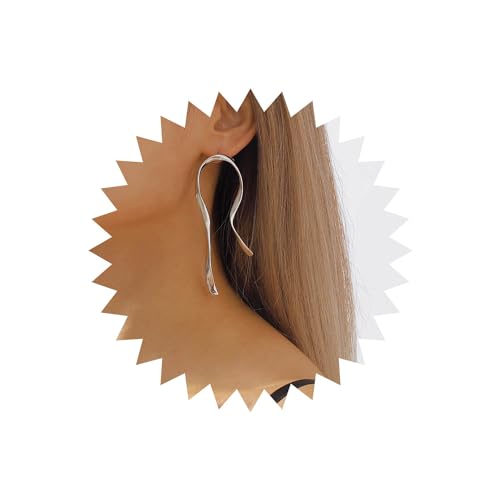 Wendalern Silberne Spirale Ohrringe Geometrische Lineare Tropfen Ohrringe Asymmetrische Wellige Kurve Ohrstecker Unregelmäßige Verdrehte Spirale Aussage Ohrschmuck Partei Schmuck Für Frauen Mädchen von Wendalern