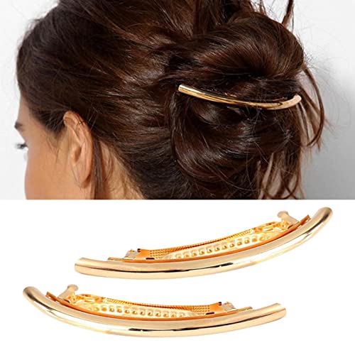 Wendalern Snap Haarnadel Clip Vintage Gold Haarspange Metall Haarhalter Clips Feder Minimalistische Haarspangen Dekorativer Haarschmuck für Frauen und Mädchen von Wendalern