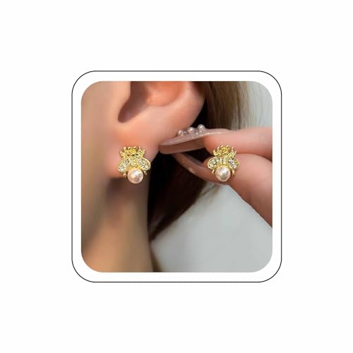Wendalern Süße Biene Ohrstecker Winzige Kubische Zirkonia Hummel Ohrringe Kleine Perle Gold Honigbiene Knorpel Ohrringe Schmuck Geschenke Für Frauen Und Mädchen von Wendalern