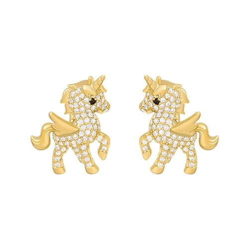 Wendalern Süße Einhorn Ohrstecker Funkelnde Cz Einhorn Hypoallergene Ohrringe Kleine Strass Kristall Pony Tier Ohrringe Schmuck Geschenke Für Frauen Teenager Mädchen von Wendalern