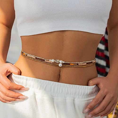 Wendalern Taille Kette Für Frauen - Afrikanische Perlen Körper Kette, Geschichtet Bauch Schmuck, Strand Stretch Accessoire, 4 Stück Bunte Party Zubehör Wendalern Taille Kette Für Frauen - Afrikanische Perlen Körper Kette, Geschichtet Bauch Schmuck, Strand Stretch Accessoire, 4 Stück Bunte Party Zubehör von Wendalern