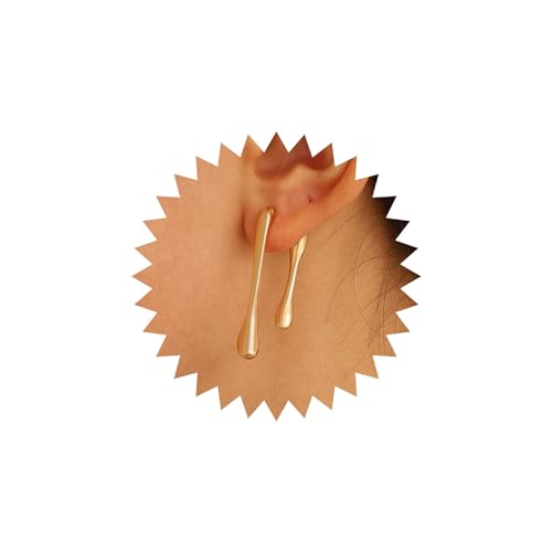 Wendalern Teardrop Front Back Ohrringe Gold - Geometrische Lineare Ohrmantel, Einfache Wassertropfen Ohrstecker, Statement Schmuck Für Frauen Und Mädchen von Wendalern
