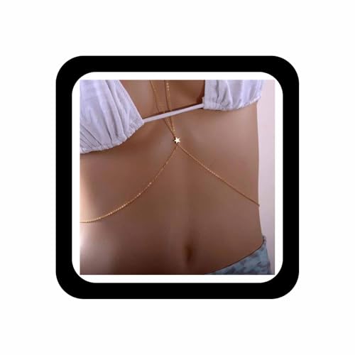 Wendalern Zierlichen Stern Bikini Körper Kette Gold Boho BH Gold Körper Einstellbar Schmuck Für Frauen Und Mädchen von Wendalern