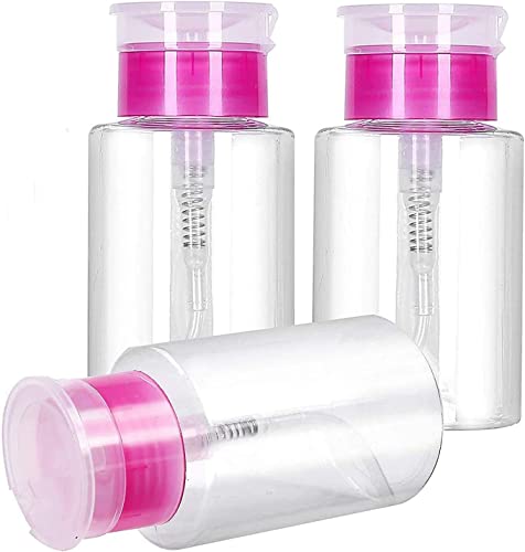 Nagellackentferner Pumpflasche, 3 Stück 180 ml Leere Plastikflasche für Nagellackentferner und Make-up-Entferner Nail Art Tool von Wendergo