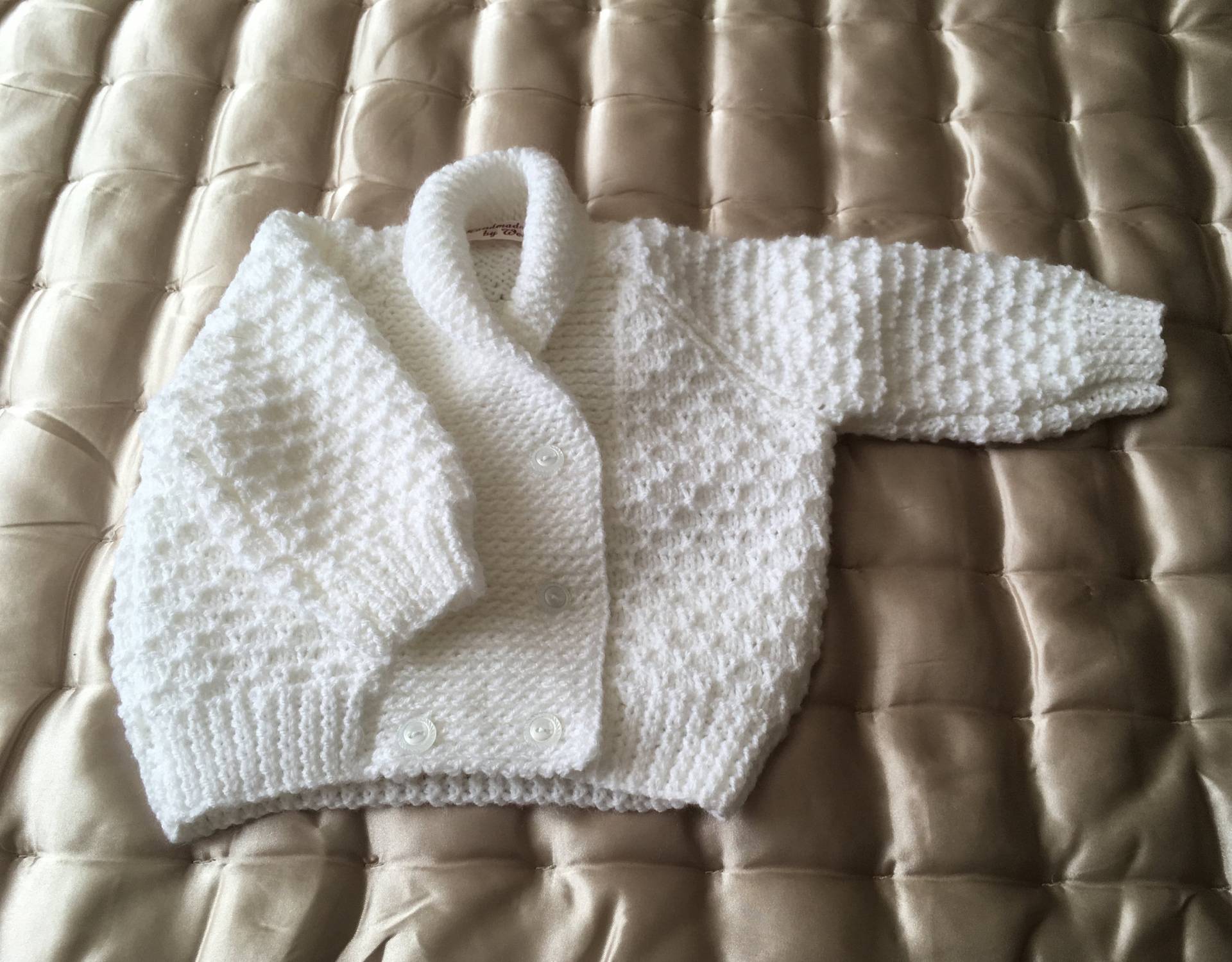Hübsche Zweireihige Strickjacke Mit Schalkragen von WendiesWeeWoolies