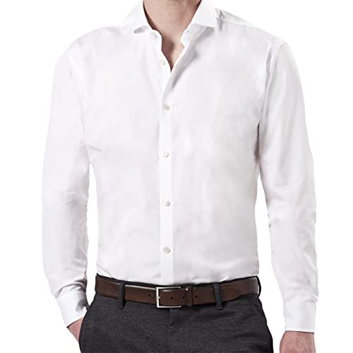 Wendler Hemd Herren Modern Fit I Premium Herren Hemd Tailored Langarm I Gr.40 I Business-Hemd mit Hai-Kragen aus 100% Baumwolle I Hochwertige Herren-Bekleidung I Made in Europe I Weiß von Wendler