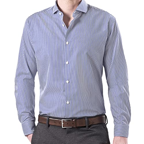Wendler Hemd Herren Modern Fit I Premium Herren Hemd Tailored Langarm I Gr.44 I Business-Hemd mit Hai-Kragen aus 100% Baumwolle I Hochwertige Herren-Bekleidung I Made in Europe I Weiß-Blau gestreift Wendler Hemd Herren Modern Fit I Premium Herren Hemd Tailored Langarm I Gr.44 I Business-Hemd mit Hai-Kragen aus 100% Baumwolle I Hochwertige Herren-Bekleidung I Made in Europe I Weiß-Blau gestreift von Wendler