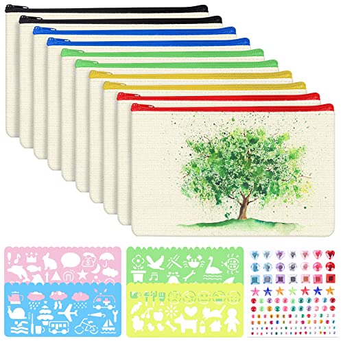Wenearn DIY Blanko Stofftasche, Taschen Zum Bemalen für Kinder, Federmäppchen Zum Bemalen, Reise Kosmetiktasche, Set Enthält 4 Zeichenschablonen Und Selbstklebende Strasssteine, 21 x 13 cm Wenearn DIY Blanko Stofftasche, Taschen Zum Bemalen für Kinder, Federmäppchen Zum Bemalen, Reise Kosmetiktasche, Set Enthält 4 Zeichenschablonen Und Selbstklebende Strasssteine, 21 x 13 cm von Wenearn