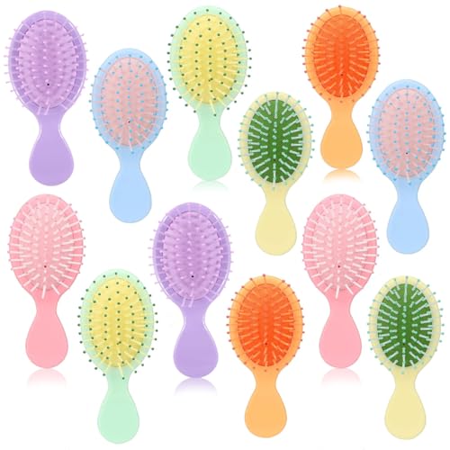 Mini-Nasshaarbürste, Großpackung für Reisen, Entwirrungsbürste, weiche Borsten, nasses, trockenes Haar, Kinder, kleine Haarkämme, Reisebürsten für Frauen und Mädchen, mehrfarbig, 12 Stück Mini-Nasshaarbürste, Großpackung für Reisen, Entwirrungsbürste, weiche Borsten, nasses, trockenes Haar, Kinder, kleine Haarkämme, Reisebürsten für Frauen und Mädchen, mehrfarbig, 12 Stück von WenffbBou