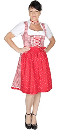 10837 Wenger Dirndl Zoe 60er rot weiß karo Size 40 von Wenger Austria