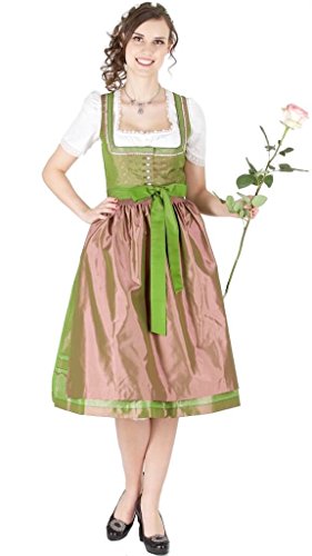 14113 Wenger Dirndl Candy 70er grün Altrosa Size 32 von Wenger Austria