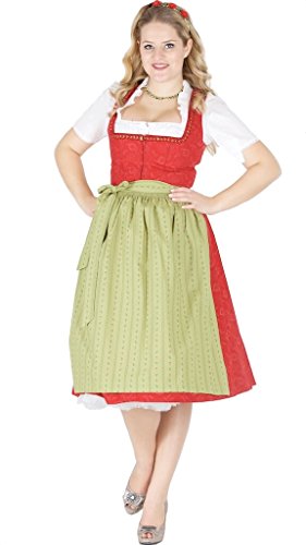 14191 Wenger Dirndl Andrea 70er rot grün Size 38 von Wenger Austria